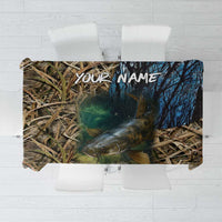 Catfish Fishing Underwater Scene Tablecloth Custom Name Swamp Grass and Camouflage - Wonder Print Shop