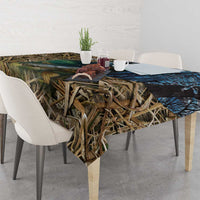 Catfish Fishing Underwater Scene Tablecloth Custom Name Swamp Grass and Camouflage - Wonder Print Shop