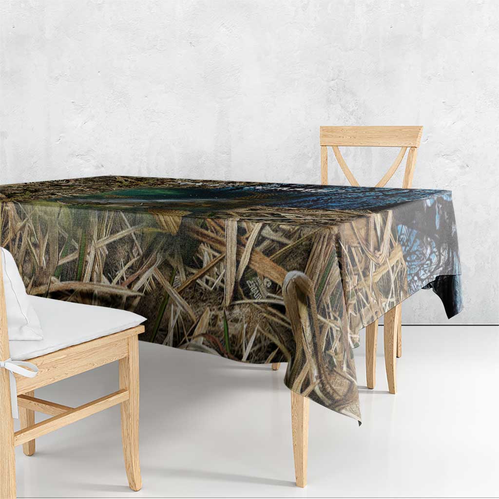 Catfish Fishing Underwater Scene Tablecloth Custom Name Swamp Grass and Camouflage - Wonder Print Shop