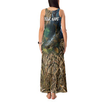 Catfish Fishing Underwater Scene Tank Maxi Dress Custom Name Swamp Grass and Camouflage - Wonder Print Shop