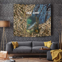 Catfish Fishing Underwater Scene Tapestry Custom Name Swamp Grass and Camouflage - Wonder Print Shop