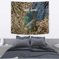 Catfish Fishing Underwater Scene Tapestry Custom Name Swamp Grass and Camouflage - Wonder Print Shop