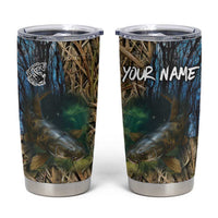 Catfish Fishing Underwater Scene Tumbler Cup Custom Name Swamp Grass and Camouflage - Wonder Print Shop
