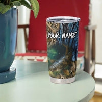Catfish Fishing Underwater Scene Tumbler Cup Custom Name Swamp Grass and Camouflage - Wonder Print Shop