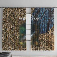 Catfish Fishing Underwater Scene Window Curtain Custom Name Swamp Grass and Camouflage - Wonder Print Shop