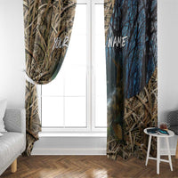 Catfish Fishing Underwater Scene Window Curtain Custom Name Swamp Grass and Camouflage - Wonder Print Shop
