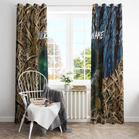 Catfish Fishing Underwater Scene Window Curtain Custom Name Swamp Grass and Camouflage - Wonder Print Shop