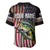 American Flag Largemouth Bass Fishing Baseball Jersey Jumping Fish Graphic and Custom Name Design - Wonder Print Shop