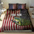 American Flag Largemouth Bass Fishing Bedding Set Jumping Fish Graphic and Custom Name Design - Wonder Print Shop