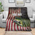American Flag Largemouth Bass Fishing Blanket Jumping Fish Graphic and Custom Name Design - Wonder Print Shop