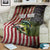 American Flag Largemouth Bass Fishing Blanket Jumping Fish Graphic and Custom Name Design - Wonder Print Shop