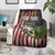 American Flag Largemouth Bass Fishing Blanket Jumping Fish Graphic and Custom Name Design - Wonder Print Shop