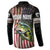 American Flag Largemouth Bass Fishing Button Sweatshirt Jumping Fish Graphic and Custom Name Design - Wonder Print Shop