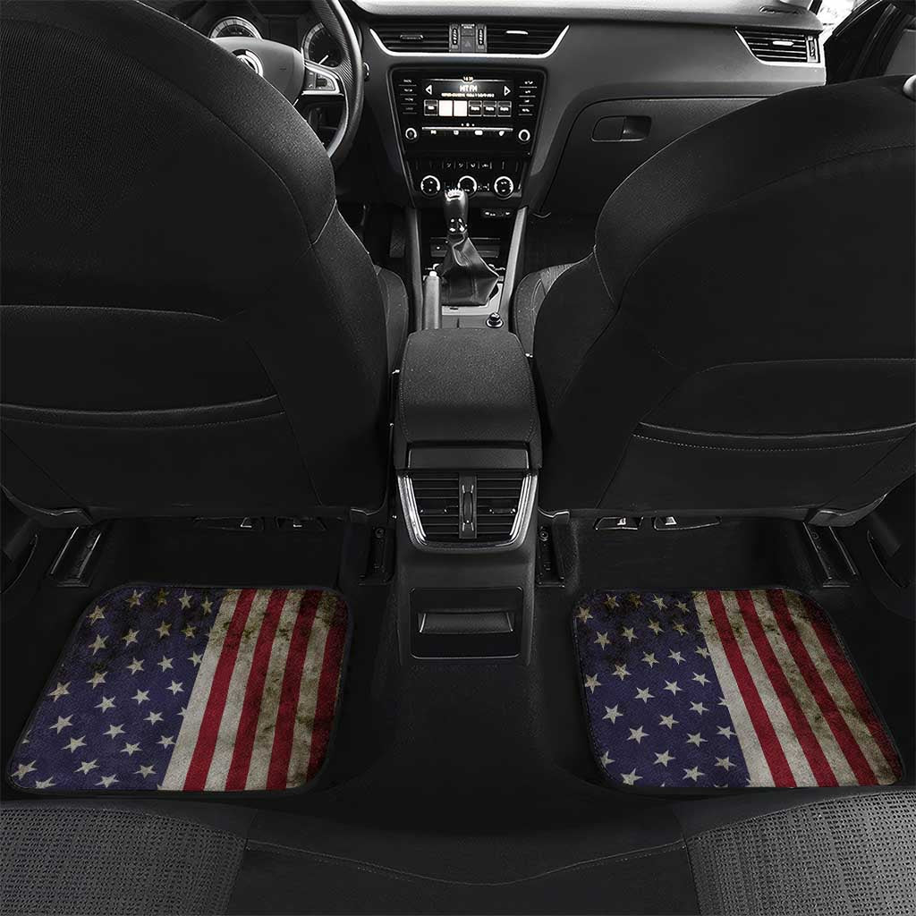 American Flag Largemouth Bass Fishing Car Mats Jumping Fish Graphic and Custom Name Design - Wonder Print Shop