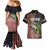 American Flag Largemouth Bass Fishing Couples Matching Mermaid Dress and Hawaiian Shirt Jumping Fish Graphic and Custom Name Design - Wonder Print Shop