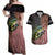 American Flag Largemouth Bass Fishing Couples Matching Off Shoulder Maxi Dress and Hawaiian Shirt Jumping Fish Graphic and Custom Name Design - Wonder Print Shop