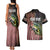 American Flag Largemouth Bass Fishing Couples Matching Tank Maxi Dress and Hawaiian Shirt Jumping Fish Graphic and Custom Name Design - Wonder Print Shop