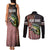 American Flag Largemouth Bass Fishing Couples Matching Tank Maxi Dress and Long Sleeve Button Shirt Jumping Fish Graphic and Custom Name Design - Wonder Print Shop