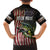 American Flag Largemouth Bass Fishing Family Matching Off The Shoulder Long Sleeve Dress and Hawaiian Shirt Jumping Fish Graphic and Custom Name Design - Wonder Print Shop