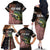 American Flag Largemouth Bass Fishing Family Matching Off The Shoulder Long Sleeve Dress and Hawaiian Shirt Jumping Fish Graphic and Custom Name Design - Wonder Print Shop