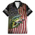 American Flag Largemouth Bass Fishing Family Matching Off The Shoulder Long Sleeve Dress and Hawaiian Shirt Jumping Fish Graphic and Custom Name Design - Wonder Print Shop
