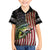 American Flag Largemouth Bass Fishing Family Matching Off The Shoulder Long Sleeve Dress and Hawaiian Shirt Jumping Fish Graphic and Custom Name Design - Wonder Print Shop