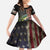 American Flag Largemouth Bass Fishing Family Matching Off Shoulder Maxi Dress and Hawaiian Shirt Jumping Fish Graphic and Custom Name Design - Wonder Print Shop