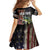American Flag Largemouth Bass Fishing Family Matching Off Shoulder Maxi Dress and Hawaiian Shirt Jumping Fish Graphic and Custom Name Design - Wonder Print Shop