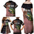 American Flag Largemouth Bass Fishing Family Matching Off Shoulder Maxi Dress and Hawaiian Shirt Jumping Fish Graphic and Custom Name Design - Wonder Print Shop