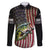 American Flag Largemouth Bass Fishing Family Matching Puletasi and Hawaiian Shirt Jumping Fish Graphic and Custom Name Design - Wonder Print Shop