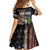 American Flag Largemouth Bass Fishing Family Matching Summer Maxi Dress and Hawaiian Shirt Jumping Fish Graphic and Custom Name Design - Wonder Print Shop