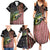 American Flag Largemouth Bass Fishing Family Matching Summer Maxi Dress and Hawaiian Shirt Jumping Fish Graphic and Custom Name Design - Wonder Print Shop