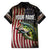 American Flag Largemouth Bass Fishing Family Matching Summer Maxi Dress and Hawaiian Shirt Jumping Fish Graphic and Custom Name Design - Wonder Print Shop