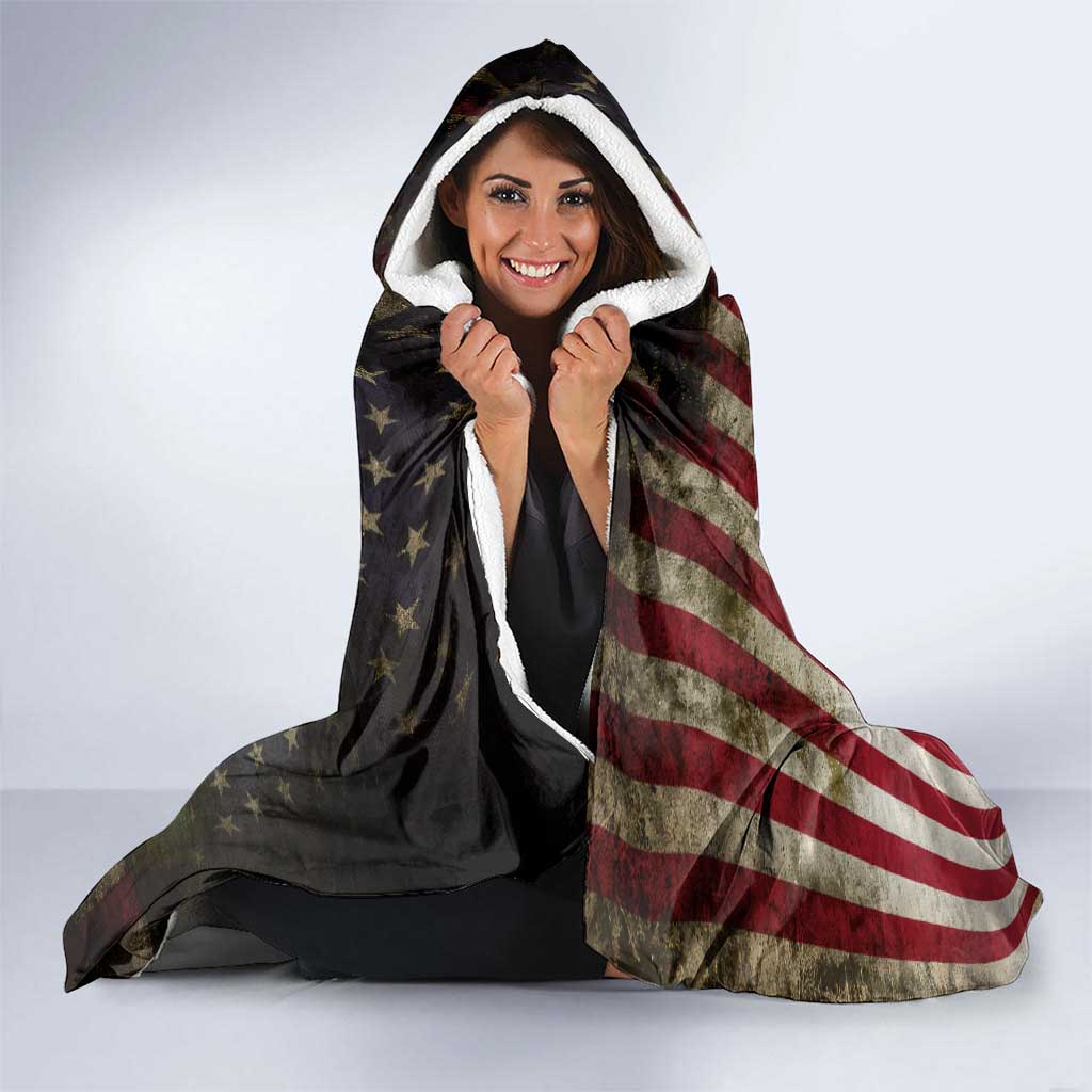 American Flag Largemouth Bass Fishing Hooded Blanket Jumping Fish Graphic and Custom Name Design - Wonder Print Shop