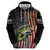 American Flag Largemouth Bass Fishing Hoodie Jumping Fish Graphic and Custom Name Design - Wonder Print Shop