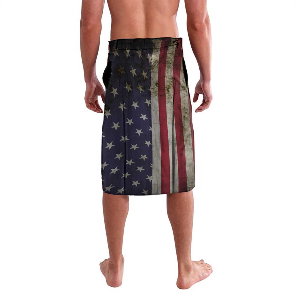 American Flag Largemouth Bass Fishing Lavalava Jumping Fish Graphic and Custom Name Design - Wonder Print Shop