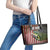 American Flag Largemouth Bass Fishing Leather Tote Bag Jumping Fish Graphic and Custom Name Design - Wonder Print Shop