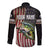 American Flag Largemouth Bass Fishing Long Sleeve Button Shirt Jumping Fish Graphic and Custom Name Design - Wonder Print Shop