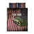 American Flag Largemouth Bass Fishing Quilt Bed Set Jumping Fish Graphic and Custom Name Design - Wonder Print Shop
