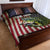American Flag Largemouth Bass Fishing Quilt Bed Set Jumping Fish Graphic and Custom Name Design - Wonder Print Shop