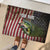 American Flag Largemouth Bass Fishing Rubber Doormat Jumping Fish Graphic and Custom Name Design - Wonder Print Shop