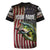 American Flag Largemouth Bass Fishing Rugby Jersey Jumping Fish Graphic and Custom Name Design - Wonder Print Shop
