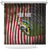 American Flag Largemouth Bass Fishing Shower Curtain Jumping Fish Graphic and Custom Name Design - Wonder Print Shop