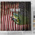 American Flag Largemouth Bass Fishing Shower Curtain Jumping Fish Graphic and Custom Name Design - Wonder Print Shop