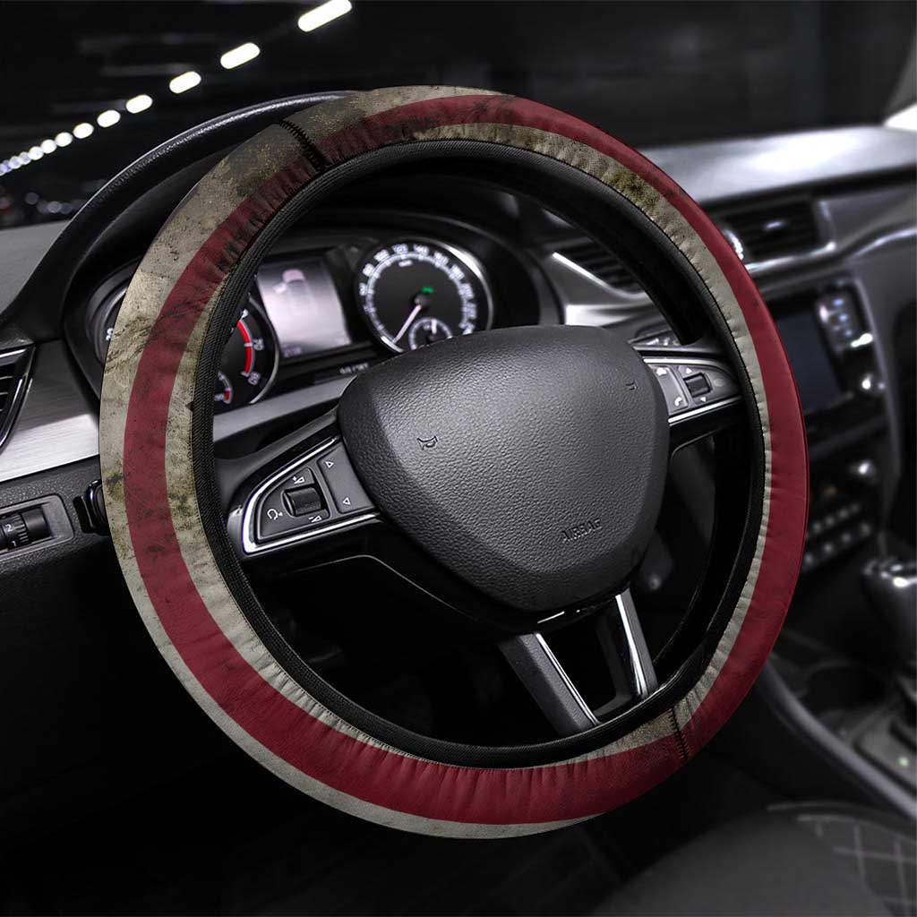 American Flag Largemouth Bass Fishing Steering Wheel Cover Jumping Fish Graphic and Name Design - Wonder Print Shop