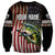 American Flag Largemouth Bass Fishing Sweatshirt Jumping Fish Graphic and Custom Name Design - Wonder Print Shop