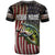 American Flag Largemouth Bass Fishing T Shirt Jumping Fish Graphic and Custom Name Design - Wonder Print Shop