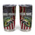 American Flag Largemouth Bass Fishing Tumbler Cup Jumping Fish Graphic and Custom Name Design - Wonder Print Shop