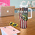 American Flag Largemouth Bass Fishing Tumbler With Handle Jumping Fish Graphic and Custom Name Design - Wonder Print Shop