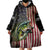 American Flag Largemouth Bass Fishing Wearable Blanket Hoodie Jumping Fish Graphic and Custom Name Design - Wonder Print Shop